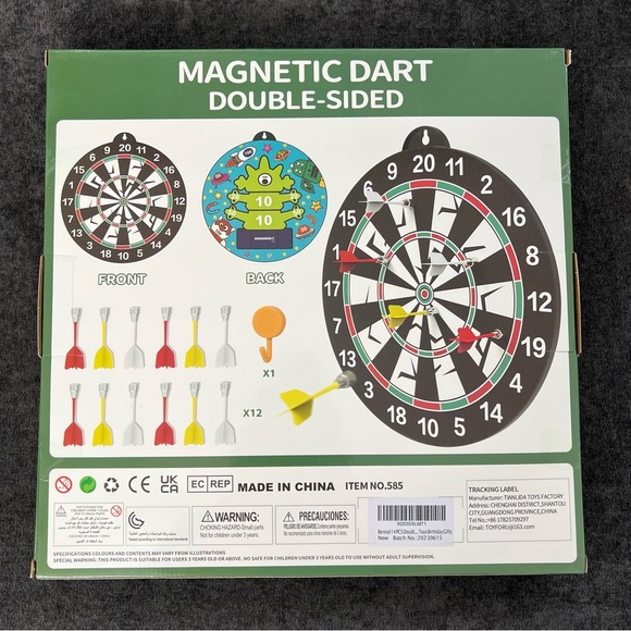 NIB Bennol 14 PCS Double-sided Magnetic Dart Board For Kids - Picture 4 of 12